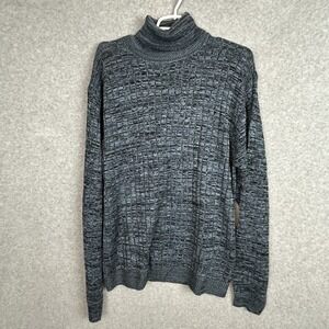 Vintage Irvine Park Turtleneck Sweater Mens Large Blue Black Y2K Grandpa 90s